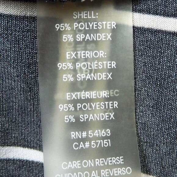 Calvin Klein Taupe & White on Black Scoop Neck Sleeveless Career Top Size Lg EUC - Picture 11 of 12